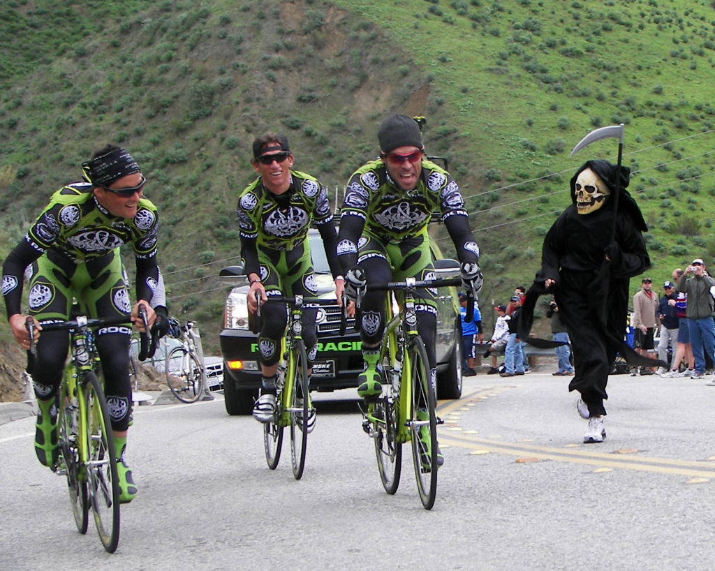 Rock Racing boys chased by Grim Reaper